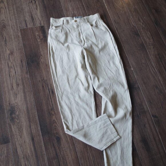 Vintage Two Roads Casual Tan Dress Looking High Waisted Women Pants - Picture 2 of 7